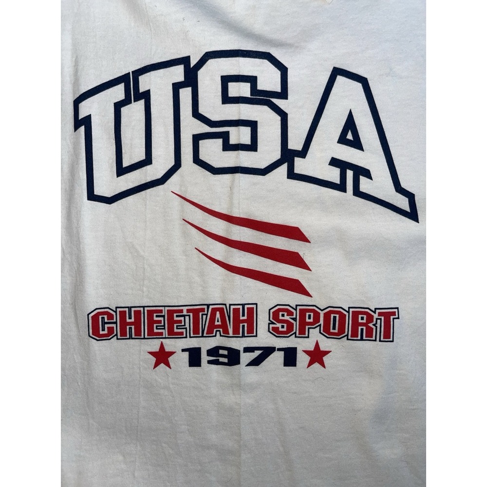 Vintage New With Tags Mervyn's Mens XL Team USA Cheetah Sports T- Shirt - Picture 6 of 7